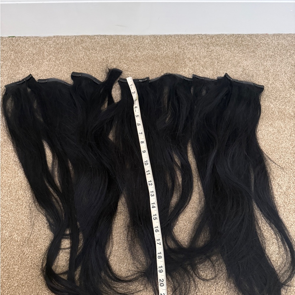 Black Clip-In Hair Extensions - Natural Black